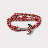 YACHT CLUB medium anchor bracelet red white