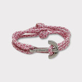 YACHT CLUB medium anchor bracelet rose pink white