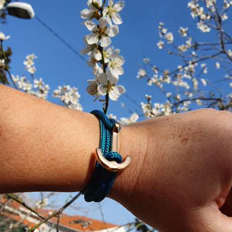 YACHT CLUB medium anchor bracelet teal