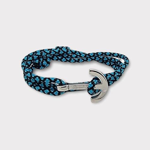 YACHT CLUB medium anchor bracelet turquoise black