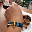 YACHT CLUB medium anchor bracelet turquoise black