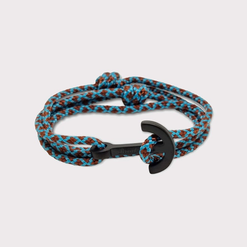 YACHT CLUB medium anchor bracelet turquoise brown