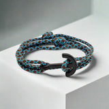 YACHT CLUB medium anchor bracelet turquoise brown