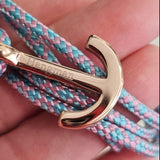 YACHT CLUB medium anchor bracelet turquoise pink