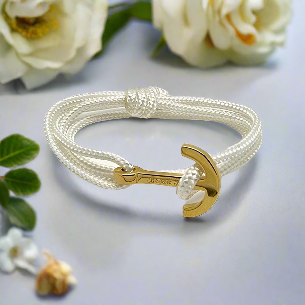 YACHT CLUB medium anchor bracelet white