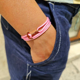 YACHT CLUB mini anchor bracelet baby pink