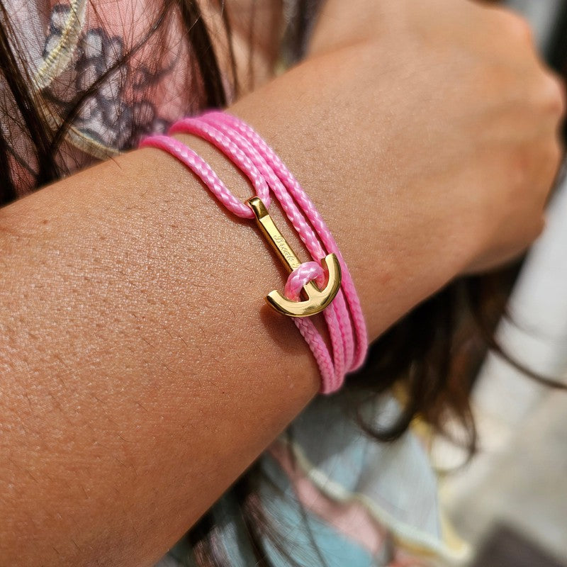 YACHT CLUB mini anchor bracelet baby pink