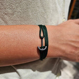 YACHT CLUB mini anchor bracelet dark green