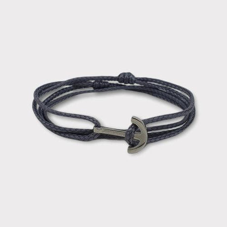 YACHT CLUB mini anchor bracelet dark grey