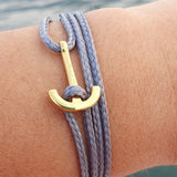 YACHT CLUB mini anchor bracelet dark grey