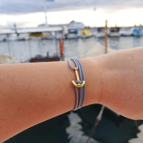 YACHT CLUB mini anchor bracelet dark grey