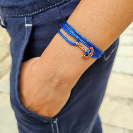 YACHT CLUB mini anchor bracelet electric blue