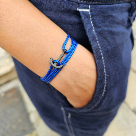 YACHT CLUB mini anchor bracelet electric blue