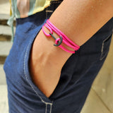 YACHT CLUB mini anchor bracelet fuchsia