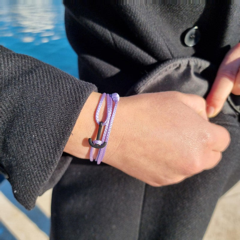YACHT CLUB mini anchor bracelet lavender purple
