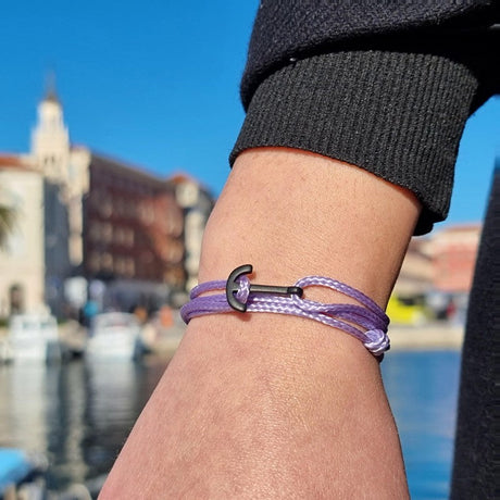 YACHT CLUB mini anchor bracelet lavender purple