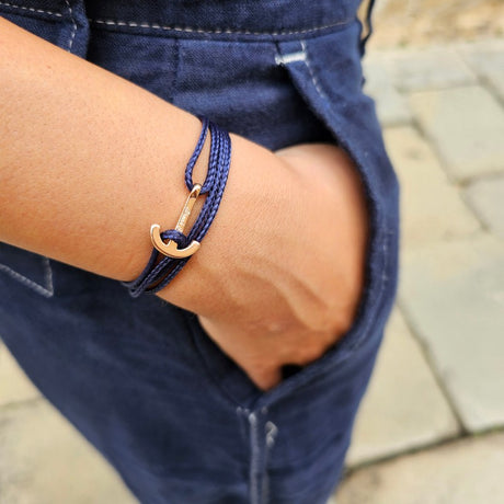 YACHT CLUB mini anchor bracelet navy blue