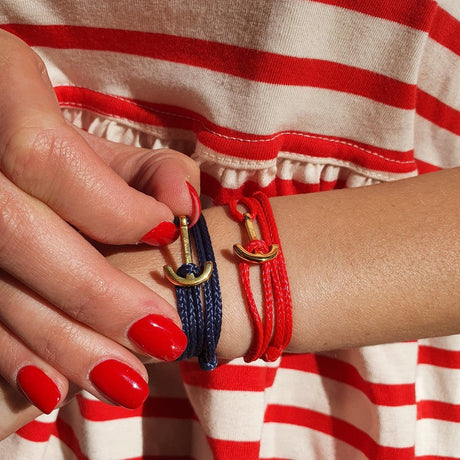 YACHT CLUB mini anchor bracelet navy blue