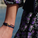 YACHT CLUB mini anchor bracelet navy blue