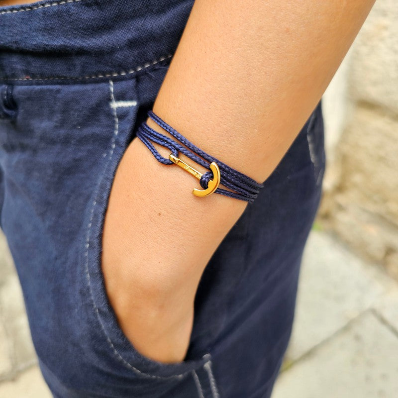 YACHT CLUB mini anchor bracelet navy blue