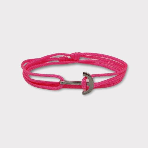 YACHT CLUB mini anchor bracelet neon pink