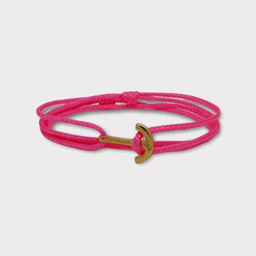 YACHT CLUB mini anchor bracelet neon pink