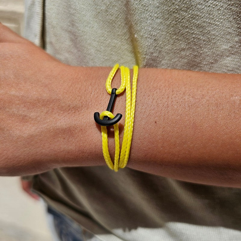 YACHT CLUB mini anchor bracelet neon yellow