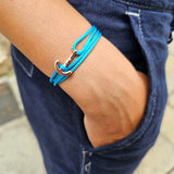 YACHT CLUB mini anchor bracelet ocean blue