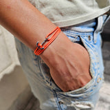 YACHT CLUB mini anchor bracelet orange