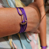 YACHT CLUB mini anchor bracelet purple