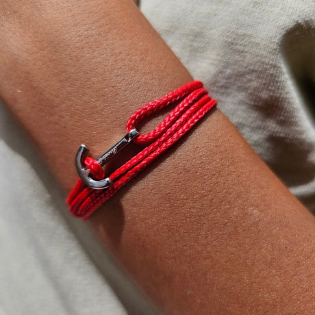 YACHT CLUB mini anchor bracelet red
