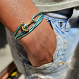 YACHT CLUB mini anchor bracelet sea green