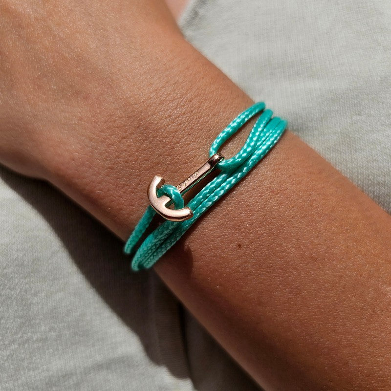 YACHT CLUB mini anchor bracelet turquoise green