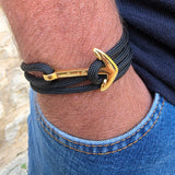 YACHT CREW big anchor bracelet black