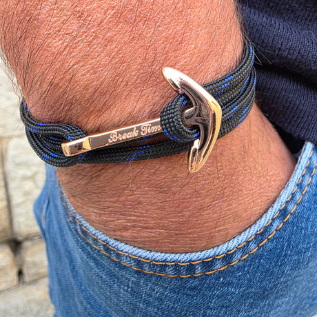 YACHT CREW big anchor bracelet black blue