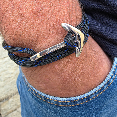 YACHT CREW big anchor bracelet black blue