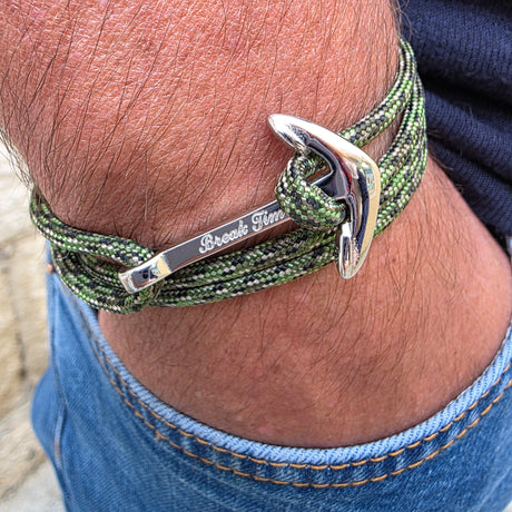 YACHT CREW big anchor bracelet camo green