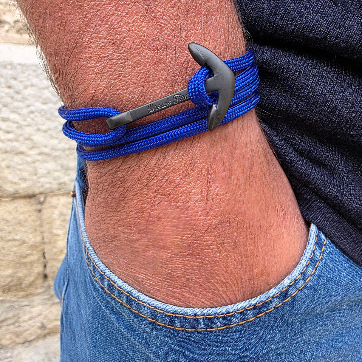 YACHT CREW big anchor bracelet electric blue