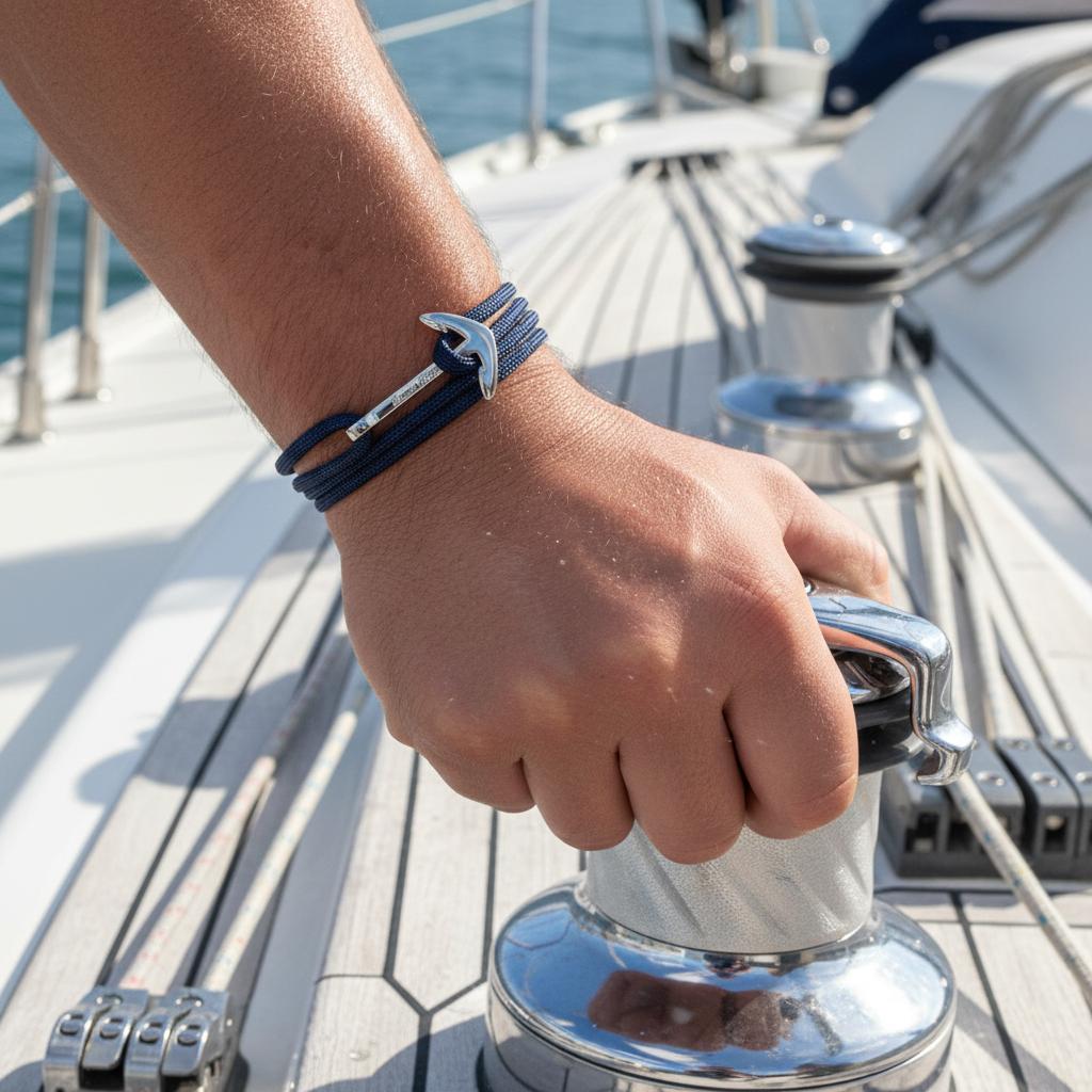 YACHT CREW big anchor bracelet navy blue Break Time Croatia