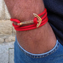 YACHT CREW big anchor bracelet red