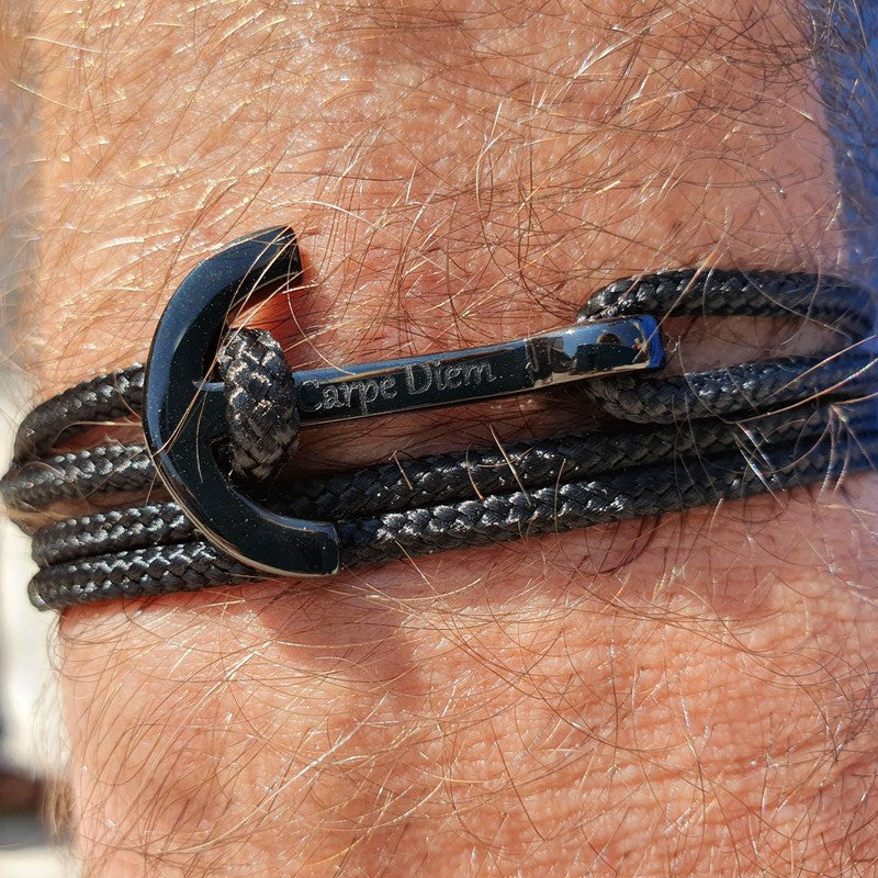 YACHT CREW medium anchor bracelet black