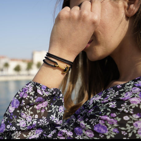 YACHT CREW medium anchor bracelet black