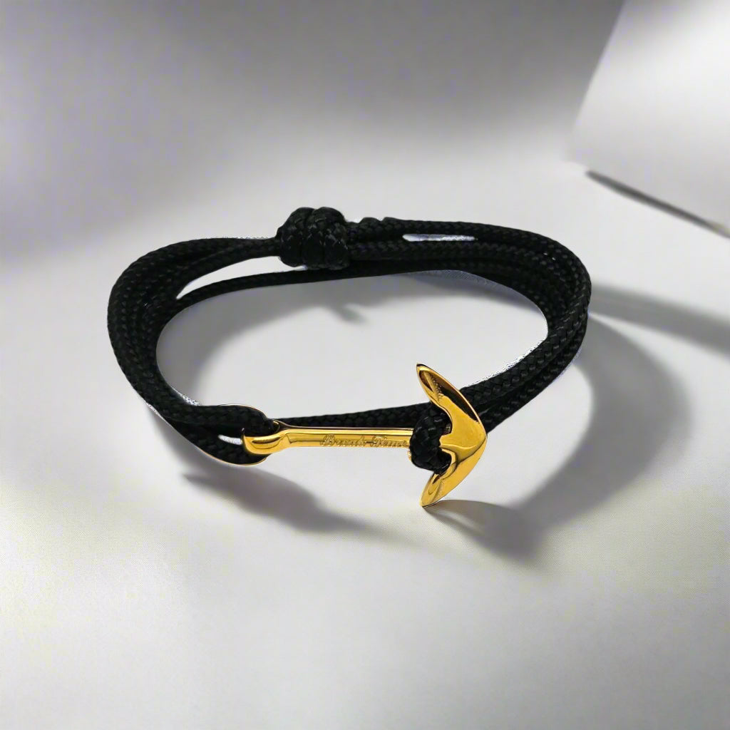 YACHT CREW medium anchor bracelet black