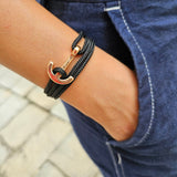 YACHT CREW medium anchor bracelet black