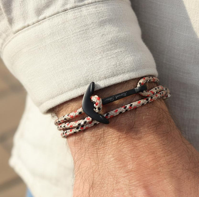 YACHT CREW medium anchor bracelet cream mix