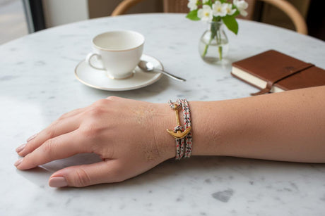 YACHT CREW medium anchor bracelet cream mix