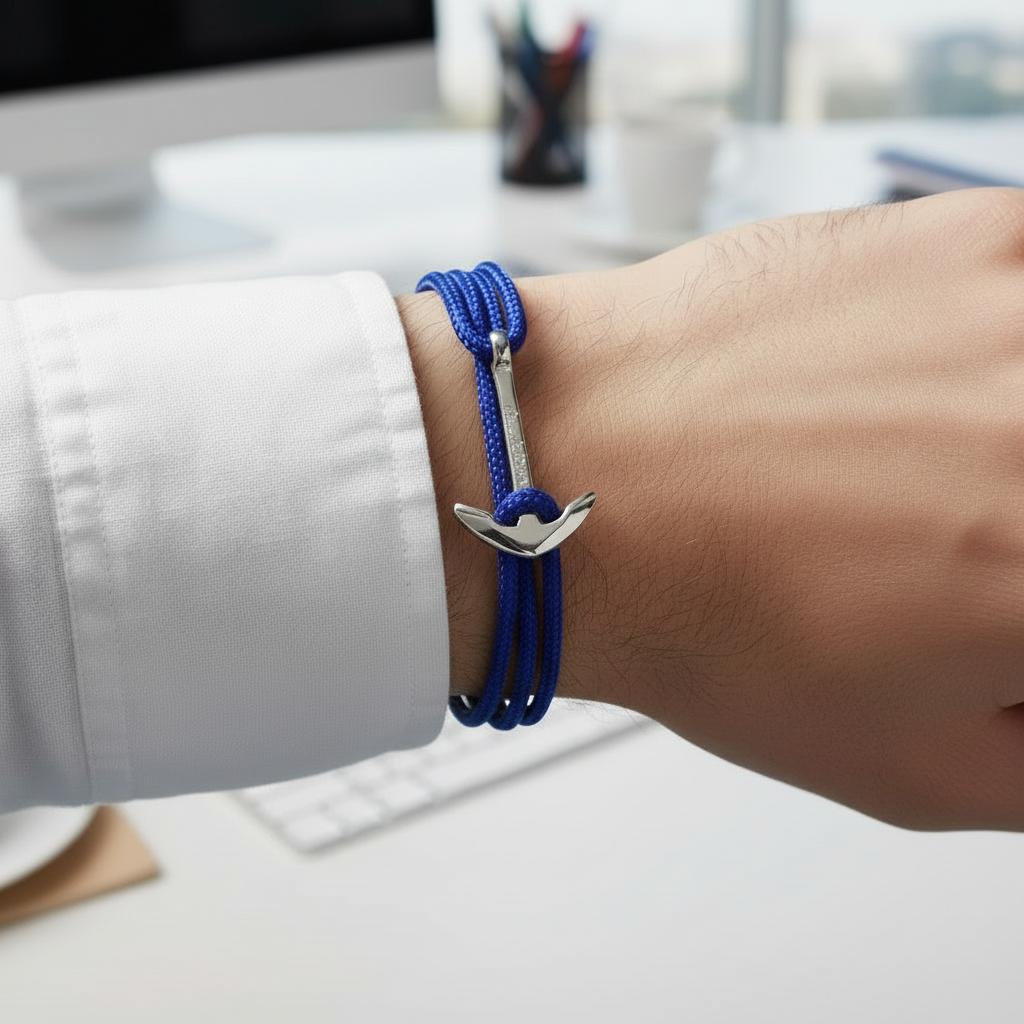 YACHT CREW medium anchor bracelet electric blue Break Time Croatia