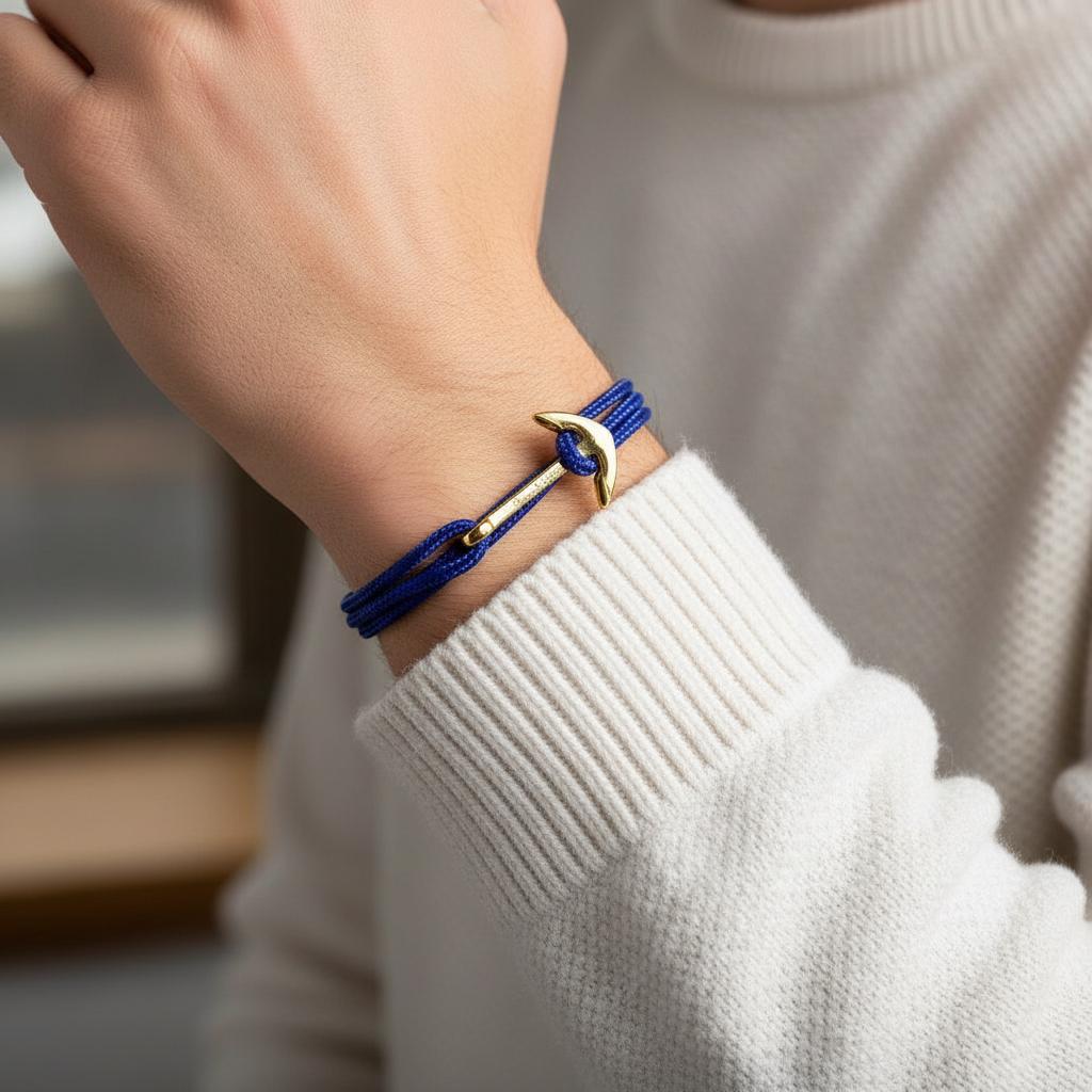 YACHT CREW medium anchor bracelet electric blue Break Time Croatia