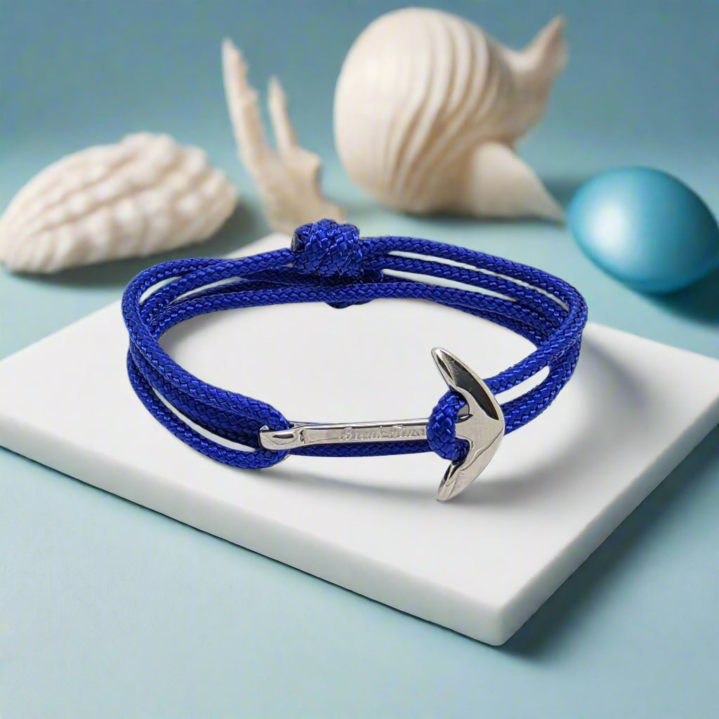 YACHT CREW medium anchor bracelet electric blue