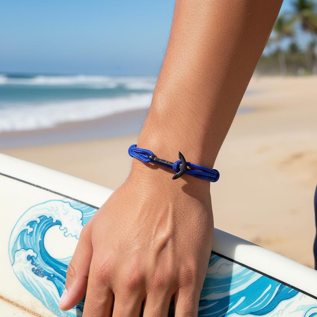 YACHT CREW medium anchor bracelet electric blue Break Time Croatia